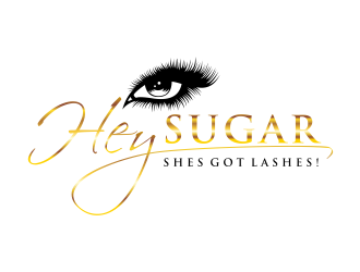 HEY SUGAR with tag line Shes Got Lashes! logo design by GassPoll