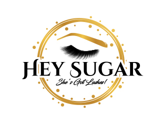 HEY SUGAR with tag line Shes Got Lashes! logo design by MarkindDesign