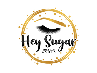 HEY SUGAR with tag line Shes Got Lashes! logo design by MarkindDesign