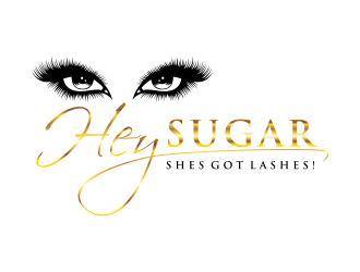 HEY SUGAR with tag line Shes Got Lashes! logo design by GassPoll