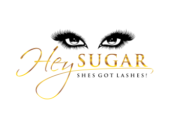 HEY SUGAR with tag line Shes Got Lashes! logo design by GassPoll