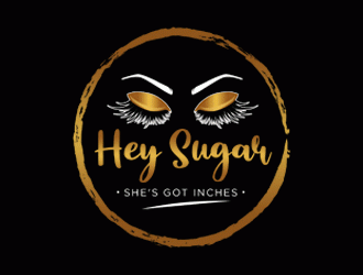 HEY SUGAR with tag line Shes Got Lashes! logo design by Bananalicious