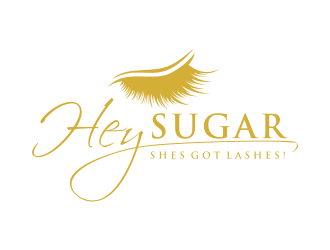 HEY SUGAR with tag line Shes Got Lashes! logo design by GassPoll