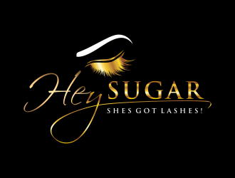 HEY SUGAR with tag line Shes Got Lashes! logo design by GassPoll