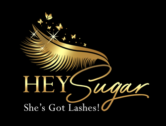 HEY SUGAR with tag line Shes Got Lashes! logo design by ingepro