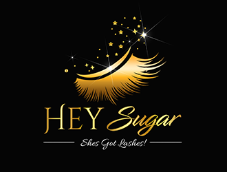 HEY SUGAR with tag line Shes Got Lashes! logo design by 3Dlogos