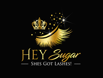 HEY SUGAR with tag line Shes Got Lashes! logo design by 3Dlogos