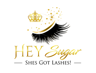 HEY SUGAR with tag line Shes Got Lashes! logo design by 3Dlogos