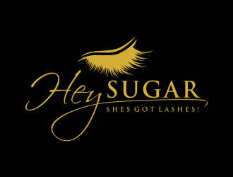 HEY SUGAR with tag line Shes Got Lashes! logo design by GassPoll