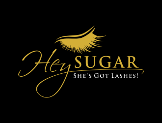 HEY SUGAR with tag line Shes Got Lashes! logo design by GassPoll