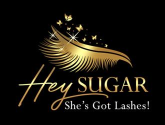 HEY SUGAR with tag line Shes Got Lashes! logo design by ingepro