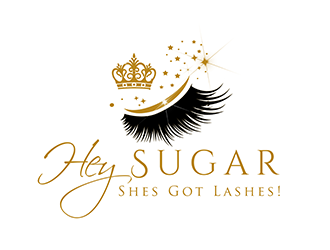 HEY SUGAR with tag line Shes Got Lashes! logo design by 3Dlogos