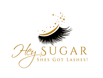 HEY SUGAR with tag line Shes Got Lashes! logo design by 3Dlogos