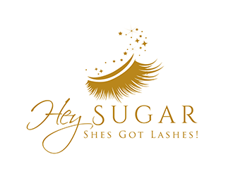 HEY SUGAR with tag line Shes Got Lashes! logo design by 3Dlogos