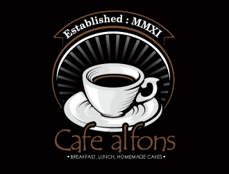 Cafe Alfons logo design by Suvendu