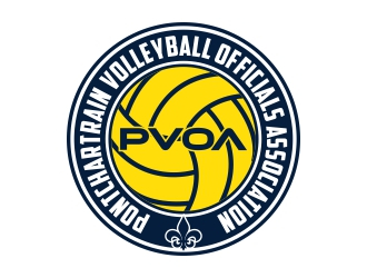 Pontchartrain volleyball officials association (PVOA) logo design by rizuki