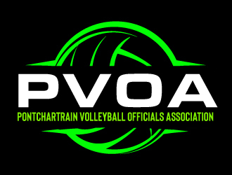Pontchartrain volleyball officials association (PVOA) logo design by AamirKhan