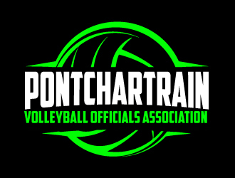 Pontchartrain volleyball officials association (PVOA) logo design by AamirKhan