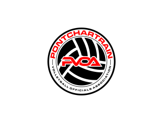 Pontchartrain volleyball officials association (PVOA) logo design by ArRizqu