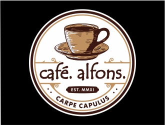 Cafe Alfons logo design by Mardhi