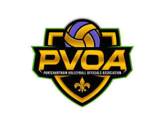 Pontchartrain volleyball officials association (PVOA) logo design by Benok