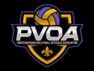 Pontchartrain volleyball officials association (PVOA) logo design by Benok