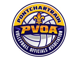 Pontchartrain volleyball officials association (PVOA) logo design by Gopil