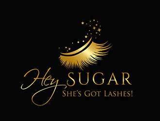 HEY SUGAR with tag line Shes Got Lashes! logo design by 3Dlogos