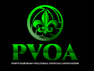Pontchartrain volleyball officials association (PVOA) logo design by AB212
