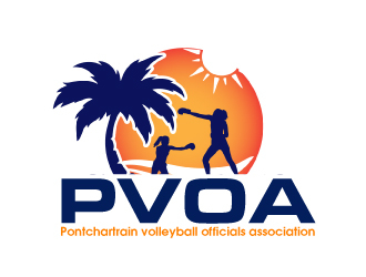 Pontchartrain volleyball officials association (PVOA) logo design by AamirKhan