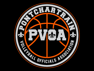 Pontchartrain volleyball officials association (PVOA) logo design by Suvendu