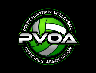 Pontchartrain volleyball officials association (PVOA) logo design by axel182
