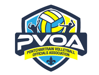 Pontchartrain volleyball officials association (PVOA) logo design by jaize