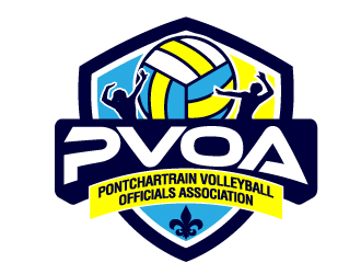 Pontchartrain volleyball officials association (PVOA) logo design by jaize