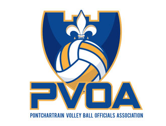 Pontchartrain volleyball officials association (PVOA) logo design by LogoInvent