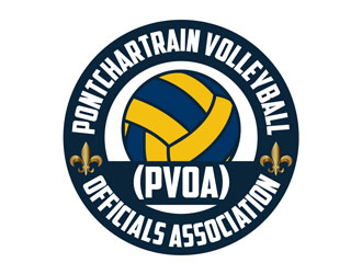 Pontchartrain volleyball officials association (PVOA) logo design by LogoInvent