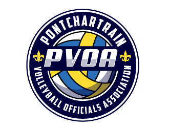Pontchartrain volleyball officials association (PVOA) logo design by Suvendu
