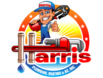 Harris Plumbing, Heating & AC, Inc. logo design by Suvendu