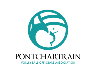Pontchartrain volleyball officials association (PVOA) logo design by JessicaLopes