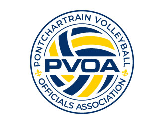 Pontchartrain volleyball officials association (PVOA) logo design by sanworks