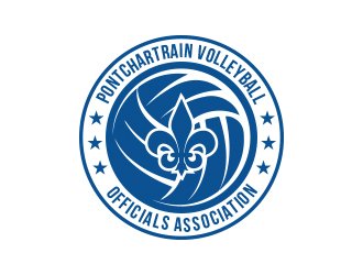 Pontchartrain volleyball officials association (PVOA) logo design by MarkindDesign