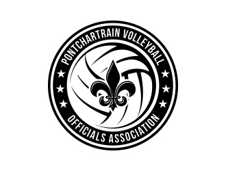 Pontchartrain volleyball officials association (PVOA) logo design by MarkindDesign