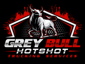 Grey Bull Trucking Hotshot Services logo design - 48hourslogo.com