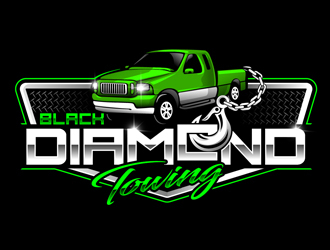 Black Diamond Towing logo design by DreamLogoDesign