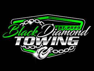 Black Diamond Towing logo design by DreamLogoDesign