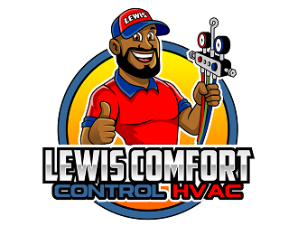 Lewis Comfort Control HVAC logo design by haze