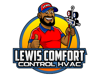 Lewis Comfort Control HVAC logo design by haze