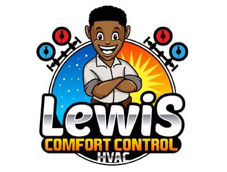 Lewis Comfort Control HVAC logo design by DreamLogoDesign