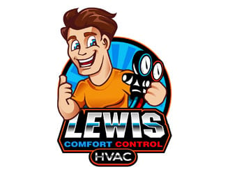 Lewis Comfort Control HVAC logo design by DreamLogoDesign