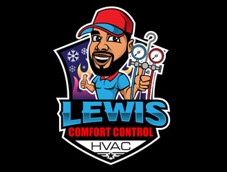 Lewis Comfort Control HVAC logo design by DreamLogoDesign